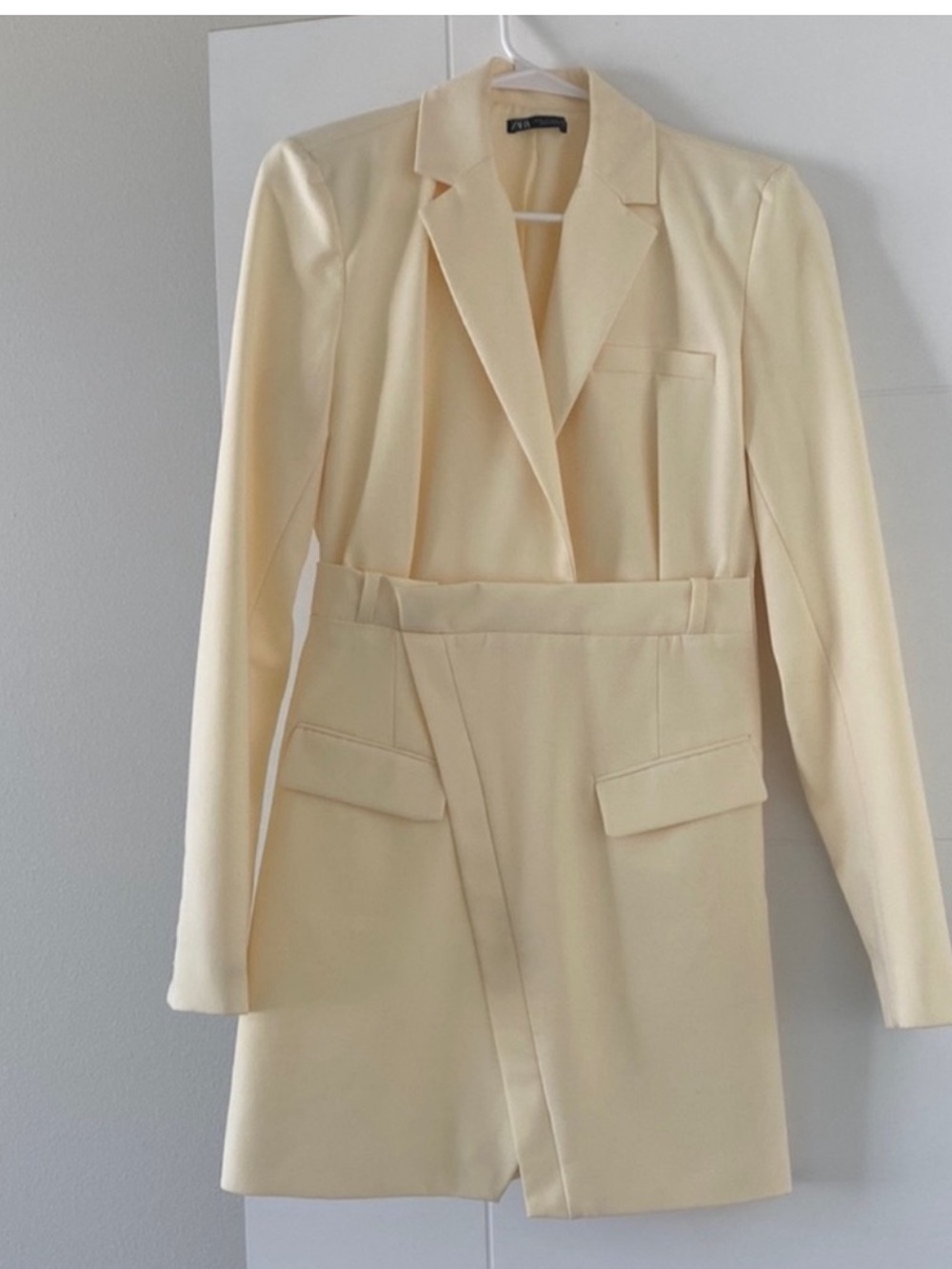 Zara Yellow Butter Cream Women's Tailored Blazer Dress - Picture 2 of 5